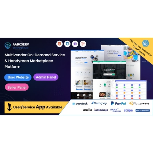 Aabcserv – Multivendor On-Demand Service & Handyman Marketplace Platform