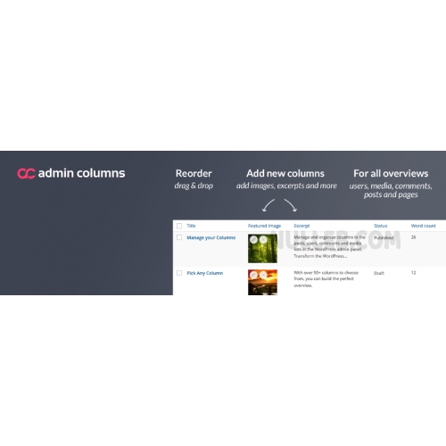 Admin Columns Pro – Column Manager in The Admin Panel WordPress