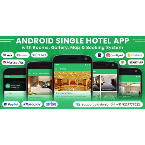 Android Single Hotel Application with Rooms, Gallery, Map & Booking System
