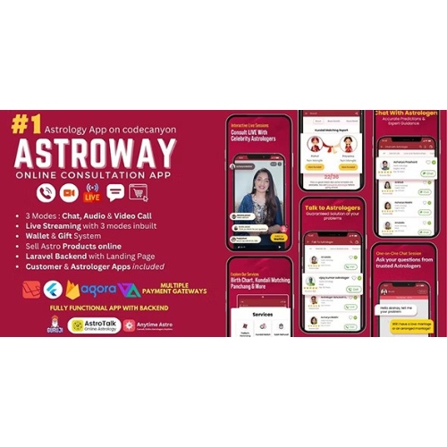 Astroway – Astrology Consultation App with PHP Backend | Audio-Video Calls, Chat with Live Streaming