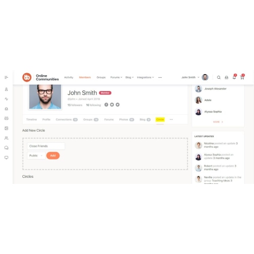 BuddyPress User Circles