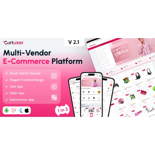 CartUser Multi-Vendor E-commerce – Complete eCommerce Mobile App, Web, Admin and Seller Panel