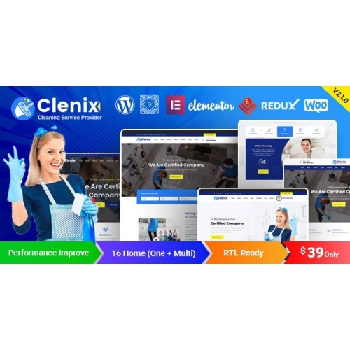 Clenix – Cleaning Services WordPress Theme