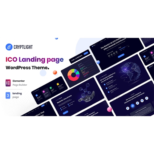 Cryptlight – ICO NFT AI Landing Page WordPress Theme