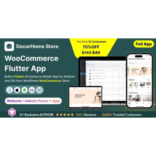 DecorHome App – Online Furniture Selling in Flutter 3.x (Android, iOS) with WooCommerce Full App