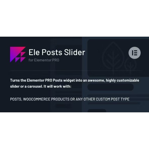 Ele Posts Slider – any post type slider for Elementor PRO