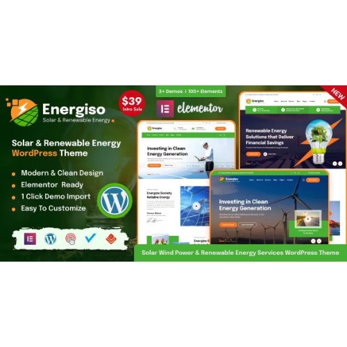 Energiso – Solar Technology & Renewable Energy WordPress Theme