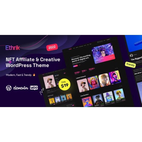 Ethrik – Creative & NFT Affiliate WordPress Theme