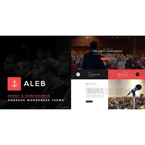 Event Landing Page WordPress Theme for Conference Marketing – Aleb