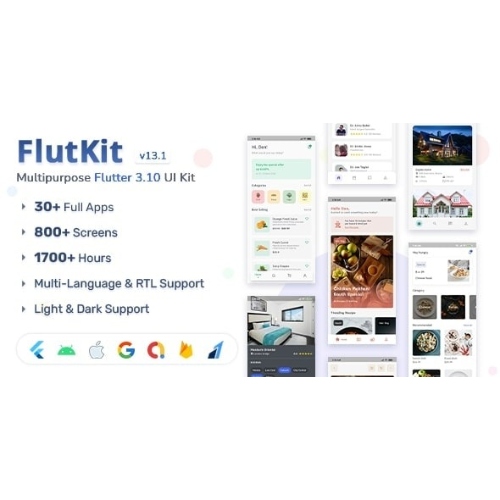 FlutKit – Flutter & Figma UI Kit