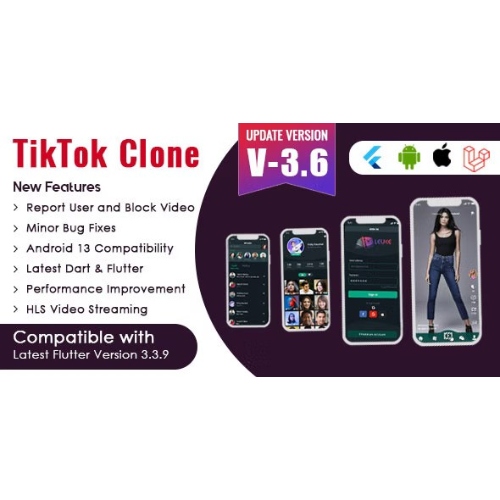 Flutter – TikTok Clone | Triller Clone & Short Video Streaming Mobile App for Android & iOS