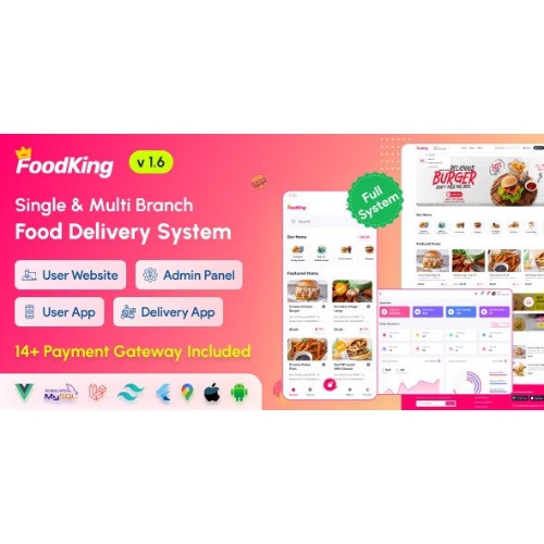 FoodKing – Restaurant Food Delivery System with Admin Panel & Delivery Man App | Restaurant POS