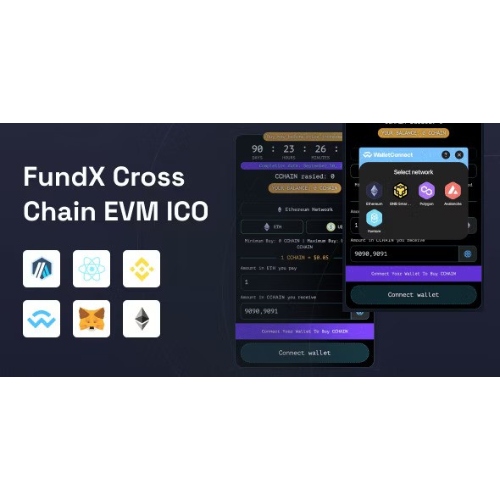 FundX | Cross Chain EVM Web 3 ICO (Presale) dApp + Smart Contracts