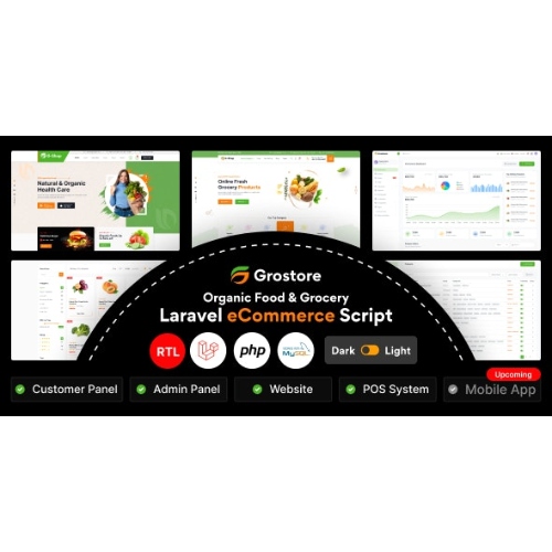 GroStore – Food & Grocery Laravel eCommerce with Admin Dashboard