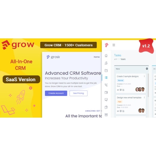 Grow CRM SaaS – Laravel Project Management – Multitenancy