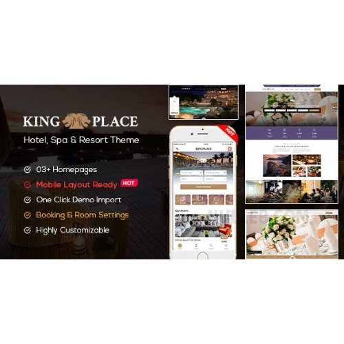 KingPlace – Hotel Booking, Spa & Resort WordPress Theme (Mobile Layout Ready)