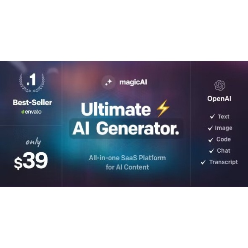 MagicAI – OpenAI Content, Text, Image, Chat, Code Generator as SaaS