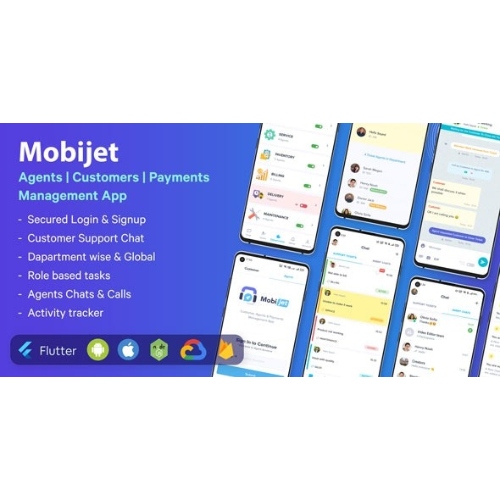 Mobijet – Agents, Customers & Payments Management App | Android & iOS Flutter app