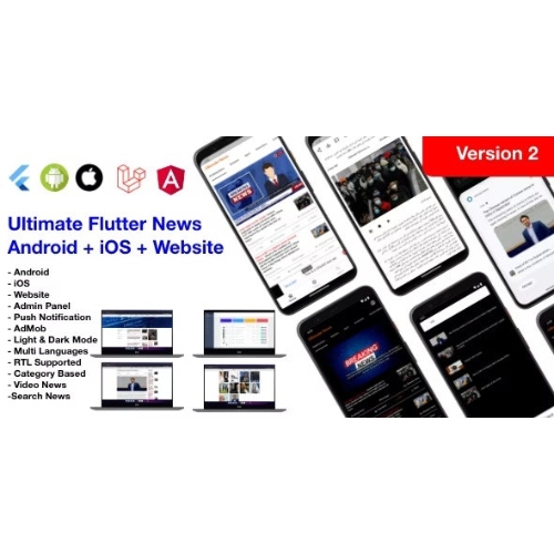 News Full App – Flutter App Android + iOS + Website