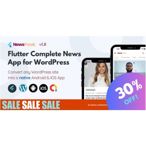 Newsfreak – Flutter Mobile App for WordPress