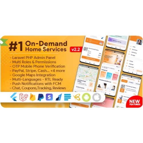 On-Demand Home Services, Business Listing, Handyman Booking with Admin Panel