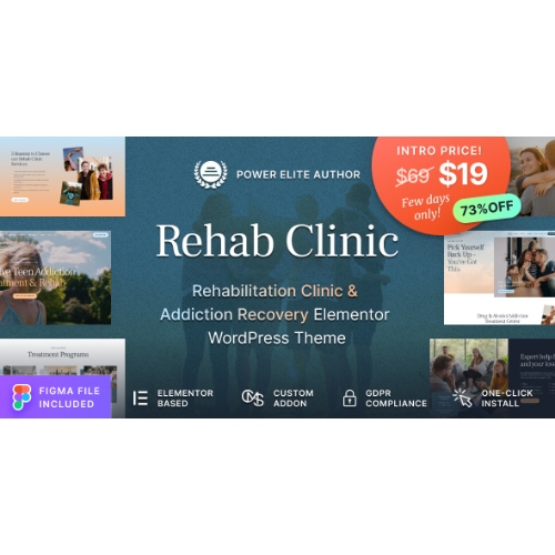 Rehab Clinic – Addiction Recovery Center WordPress Theme