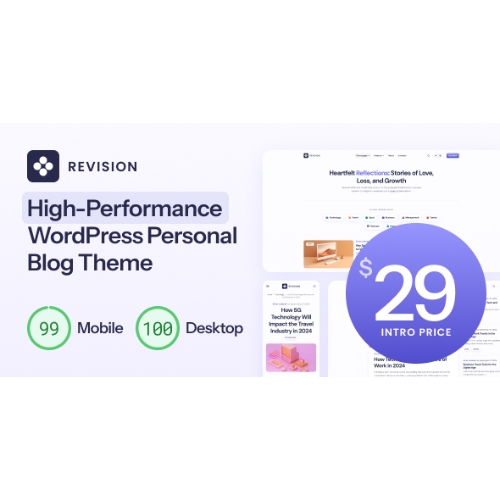 Revision – Optimized Personal Blog WordPress Theme