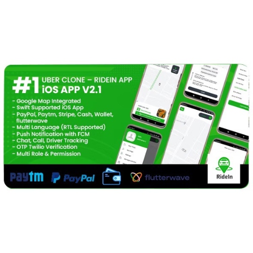 RideIn Taxi App- iOS Taxi Booking App