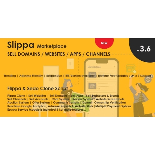 Slippa – Domains,Website ,App & Social Media Marketplace PHP Script