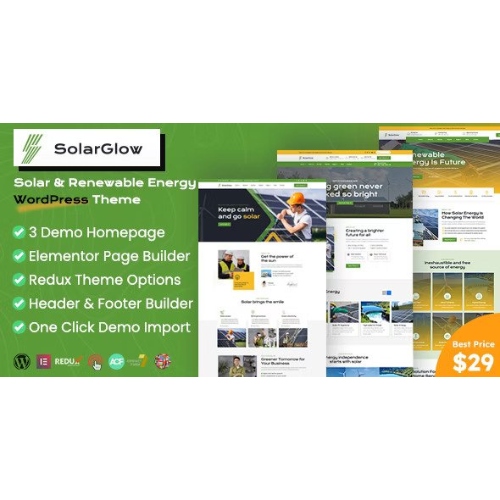 Solar & Renewable Energy Elementor WordPress Theme