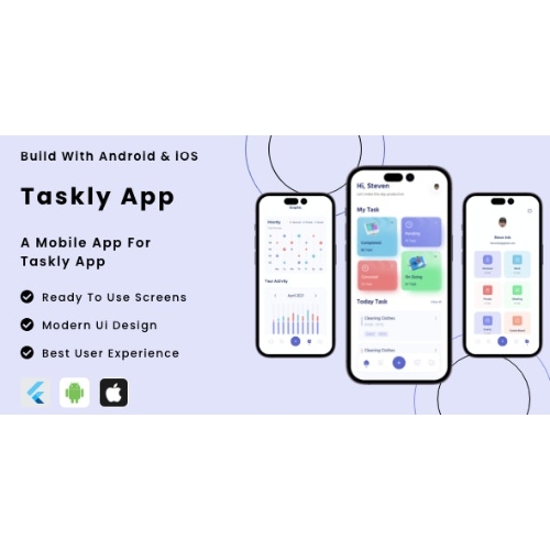Taskly App – Flutter Mobile App Template