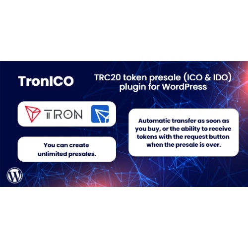 TronICO– TRC20 token presale (ICO & IDO) plugin for WordPress