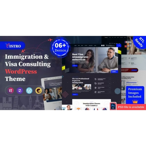 Vistro – Immigration Visa Consulting WordPress Theme