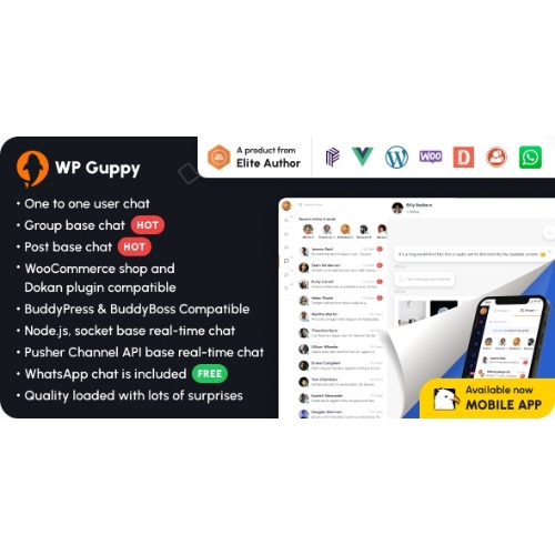 WP Guppy Pro – A live chat plugin for WordPress, WooCommerce and BuddyPress