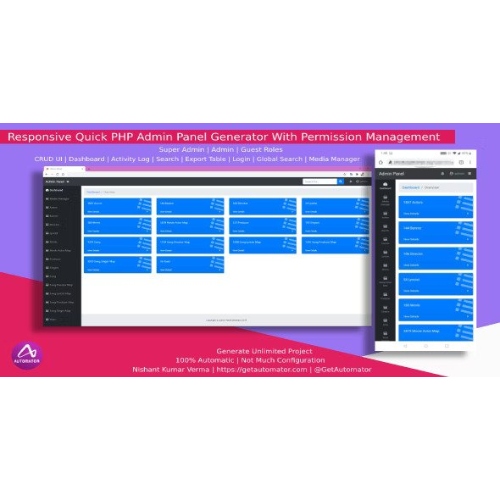 [Windows] Automatic Responsive Admin Panel Generator with Permission Management from MySQL Database