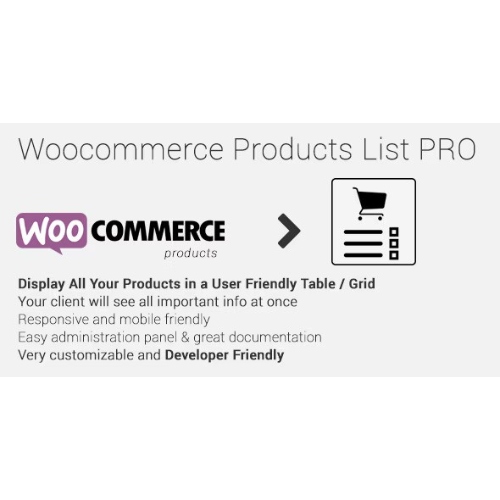 Woocommerce Products List Pro