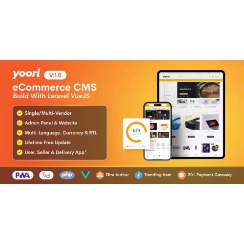 YOORI eCommerce | Single & Multi-Vendor PWA Marketplace CMS
