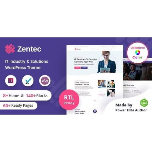 Zentec – IT Solutions Company WordPress Theme + RTL