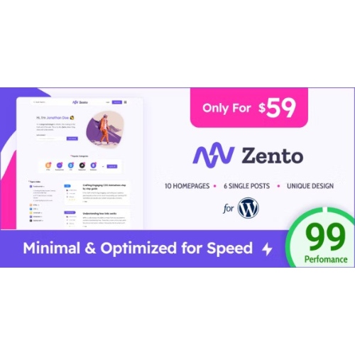 Zento – Modern & Lightweight Blog for WordPress