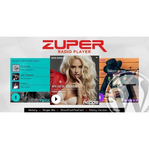 Zuper – Shoutcast and Icecast Radio Player With History – WordPress Plugin