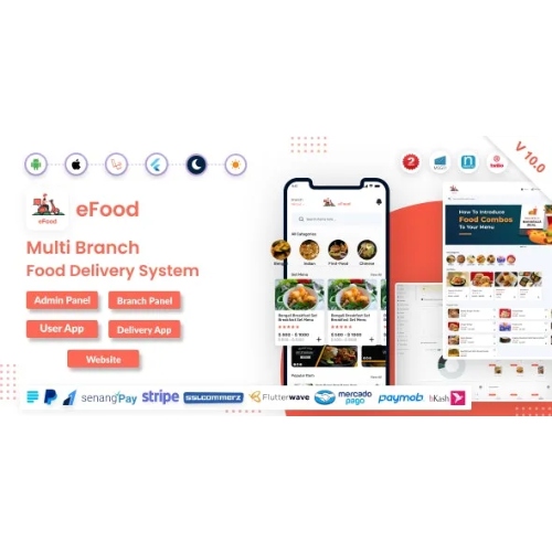eFood – Food Delivery App with Laravel Admin Panel + Delivery Man App