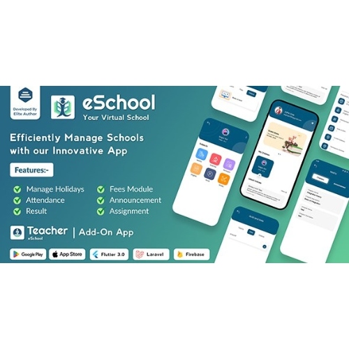 eSchool – Virtual School Management System Flutter App with Laravel Admin Panel